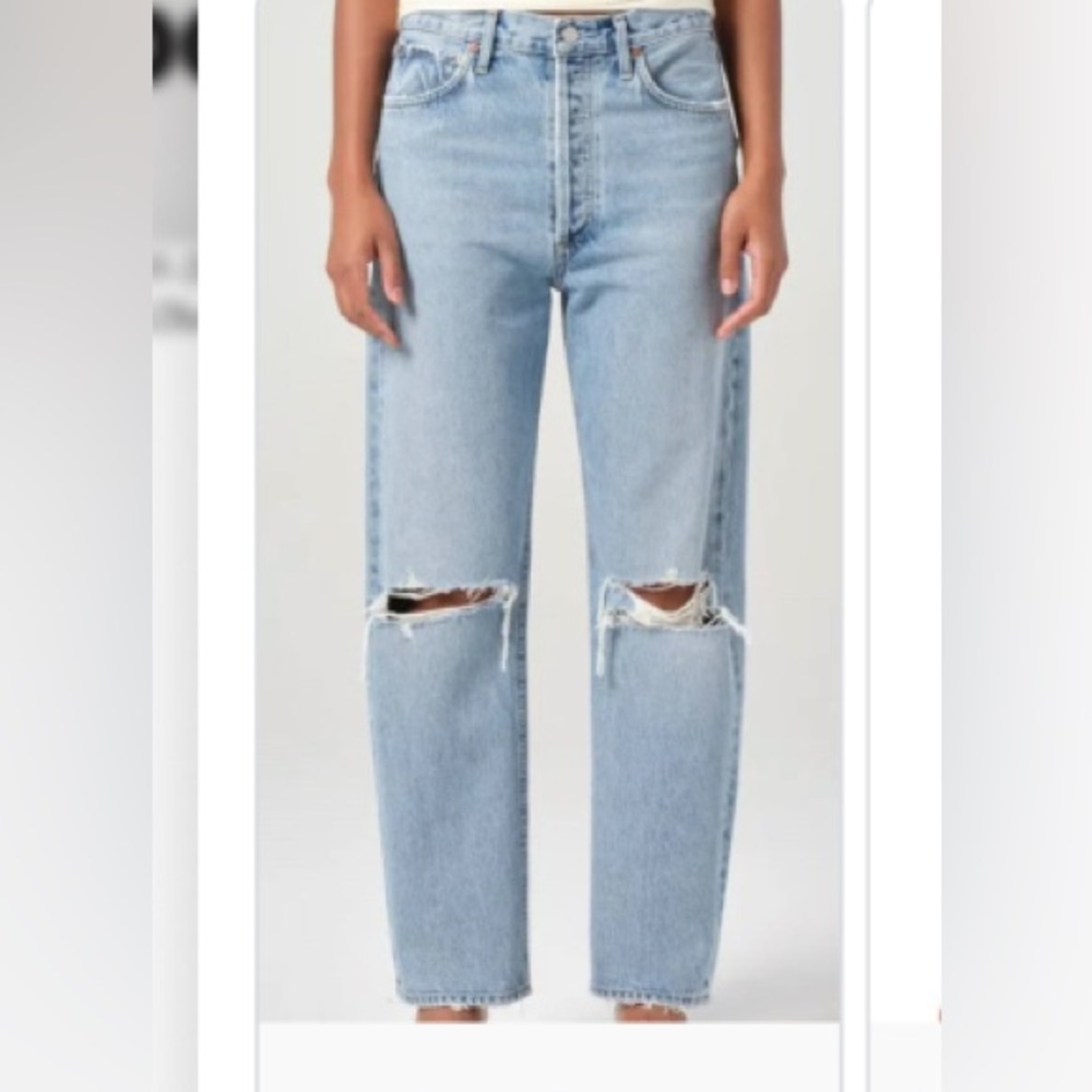 NWT AGolde 90’s‎ Jean Mid Rise Loose Fit size 24 distressed